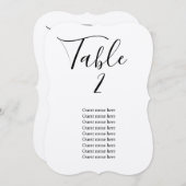 Rustikale Hochzeitskarte mit Tischnummer der Gäste (Vorne/Hinten)