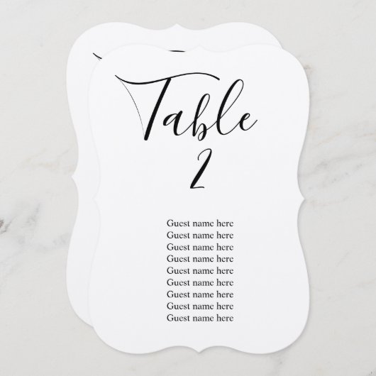 Rustikale Hochzeitskarte mit Tischnummer der Gäste (Vorne/Hinten)