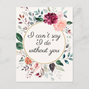 Rustikale Hochzeitskarte Postkarte