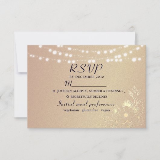 Rustikale Hochzeitskarte RSVP Karte (Vorderseite)