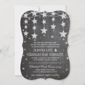 Rustikale Hochzeitskarte unter den Sternen Einladung (Vorderseite)