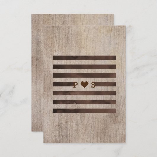 Rustikale Hochzeitskarten Einladung (Vorne/Hinten)