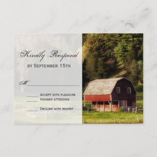 Rustikale Hochzeitskarten für Landhäuser RSVP Karte
