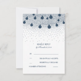 Rustikale Hochzeitskarten für Navy String Lights RSVP Karte