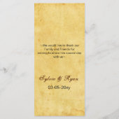 rustikale Hochzeitskarten für Seesterne Menükarte (Rückseite)