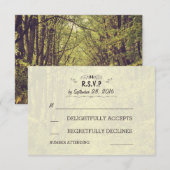 Rustikale Hochzeitskarten für Waldbaumen RSVP Karte (Vorne/Hinten)