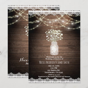 Rustikale Hochzeitskarten mit Baby's Breath und Li Einladung