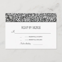 Rustikale Hochzeitskarten mit floralen RSVP Karte