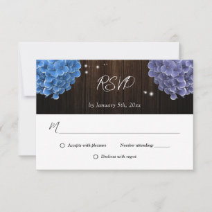 Rustikale Hochzeitskarten mit Lila Blüte RSVP Karte