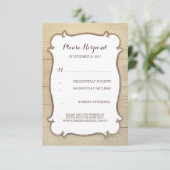 Rustikale Hochzeitskarten RSVP Karte (Stehend Vorderseite)
