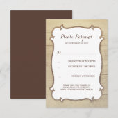 Rustikale Hochzeitskarten RSVP Karte (Vorne/Hinten)