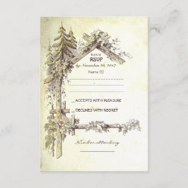 Rustikale Hochzeitskarten RSVP Karte