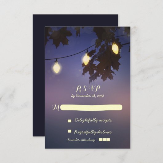 rustikale Hochzeitskarten RSVP Karte (Vorne/Hinten)