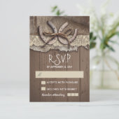 Rustikale Hochzeitskarten RSVP Karte (Stehend Vorderseite)