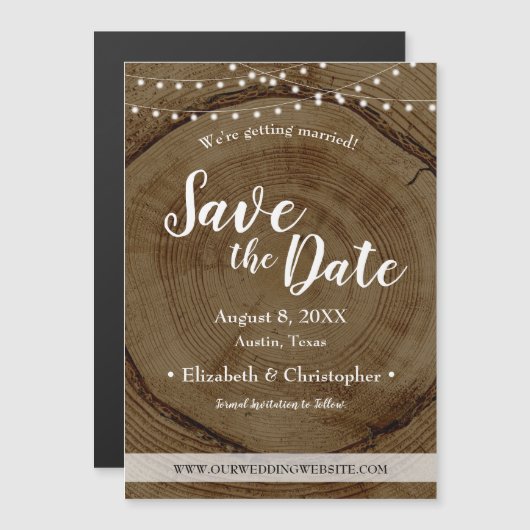 Rustikale Hochzeitskerzenleuchten magnetisch Magnetkarte (Vorne/Hinten)