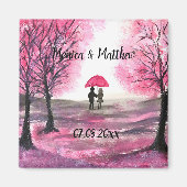 Rustikale Hochzeitskoppel Liebe Kirschblüten Magnet (Vorne)