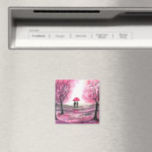 Rustikale Hochzeitskoppel Liebe Kirschblüten Magnet (In Situ (Geschirrspüler))