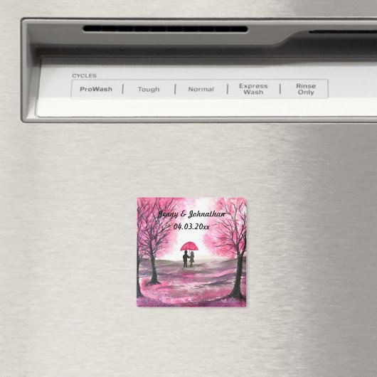 Rustikale Hochzeitskoppel Liebe Kirschblüten Magnet (In Situ (Geschirrspüler))