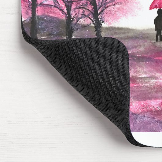 Rustikale Hochzeitskoppel Liebe Kirschblüten Mousepad (Ecke)