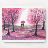 Rustikale Hochzeitskoppel Liebe Kirschblüten Mousepad (Vorne)