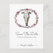 Rustikale Hochzeitskuhe - Rosen Save the Date Postkarte (Vorderseite)