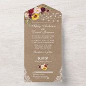 Rustikale Hochzeitslampen mit gemischter Blüte All In One Einladung (Innen Boden)