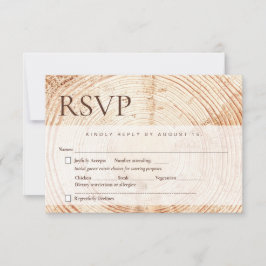 Rustikale Hochzeitsmahlzeiten Wahlmöglichkeiten Ho RSVP Karte