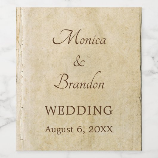 Rustikale Hochzeitsmarken für alte Flaschen aus Pa Weinetikett (Einzelnes Label)