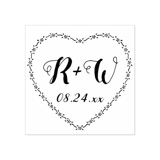 Rustikale Hochzeitsmonographie Gummistempel (Prägung)