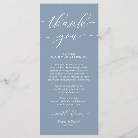 Rustikale Hochzeitsnacht - Einstellung dank Karte (Vorderseite)