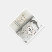 Rustikale Hochzeitsnacken mit Birkenbaum Serviette (Ecke)