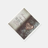 Rustikale Hochzeitsnapkins mit Baumherz Serviette (Ecke)