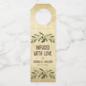 Rustikale Hochzeitsölfavoriten mit Liebe Flaschenanhänger (Rückseite)