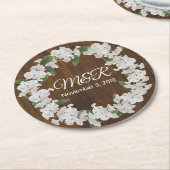 Rustikale Hochzeitspapier-Untersetzer für Babys At Runder Pappuntersetzer (Angewinkelt)