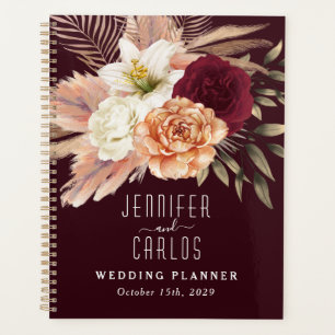 Rustikale Hochzeitsplanerin mit floralen Motiven Planer