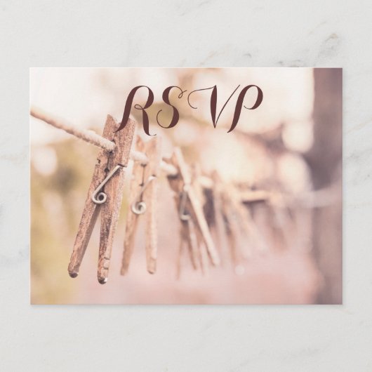 Rustikale Hochzeitspostkarten Einladungspostkarte (Vorderseite)