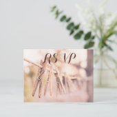 Rustikale Hochzeitspostkarten Einladungspostkarte (Stehend Vorderseite)