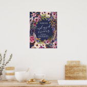 Rustikale Hochzeitsprogramm-Hochzeitsgesellschaft- Poster (Küche)