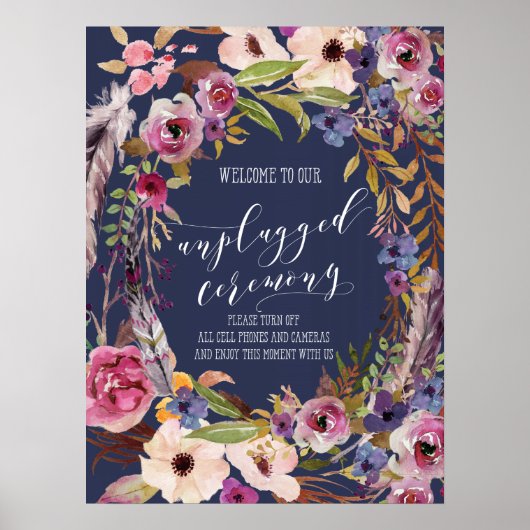 Rustikale Hochzeitsprogramm-Hochzeitsgesellschaft- Poster (Vorne)
