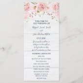 Rustikale Hochzeitsprogramm im Frühlingsblumen-Ros Programm (Vorderseite)