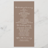 rustikale Hochzeitsprogramme für Baum und geschnit Programm (Rückseite)