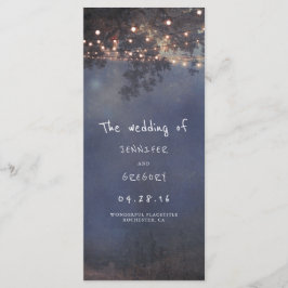 Rustikale Hochzeitsprogramme für Bäume und Lichter Programm