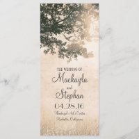 Rustikale Hochzeitsprogramme für Bäume und Vögel