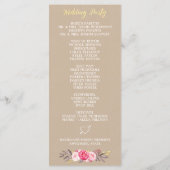 Rustikale Hochzeitsprogramme für Blütenpeony & Dee Programm (Rückseite)