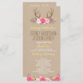 Rustikale Hochzeitsprogramme für Blütenpeony & Dee Programm (Vorne/Hinten)