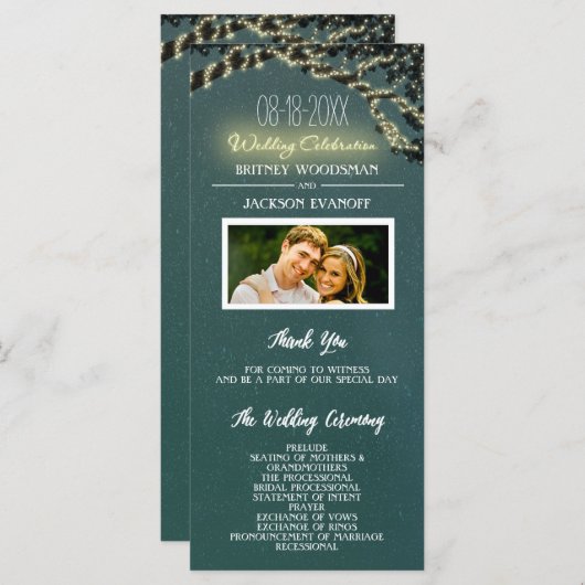 Rustikale Hochzeitsprogramme für Foto Tree Branch Programm (Vorne/Hinten)