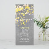 Rustikale Hochzeitsprogramme für Graue und Gelbe Z Programm (Stehend Vorderseite)