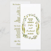 rustikale Hochzeitsprogramme für Waldlaurel Aquare Programm (Vorne/Hinten)