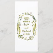 rustikale Hochzeitsprogramme für Waldlaurel Aquare Programm (Vorderseite)