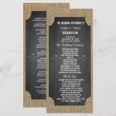 Rustikale Hochzeitsprogramme im Mason-Glas mit Jut Programm (Vorne/Hinten)